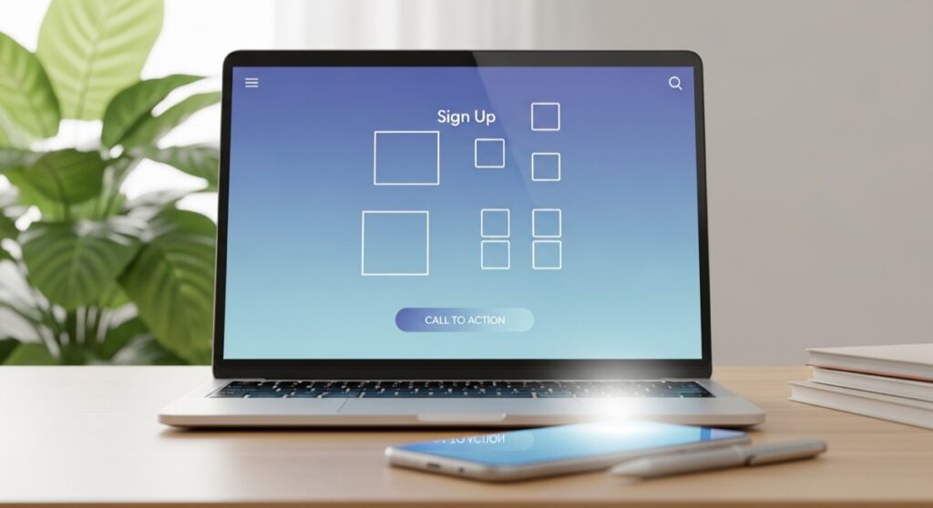 Laptop showing the QNEurope registration sign-up screen