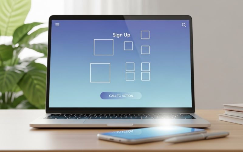 Laptop showing the QNEurope registration sign-up screen